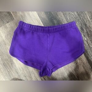 TNA Aritzia Cozy AF Short Shorts Fleece Cotton Deep Purple Lounge Comfy Medium